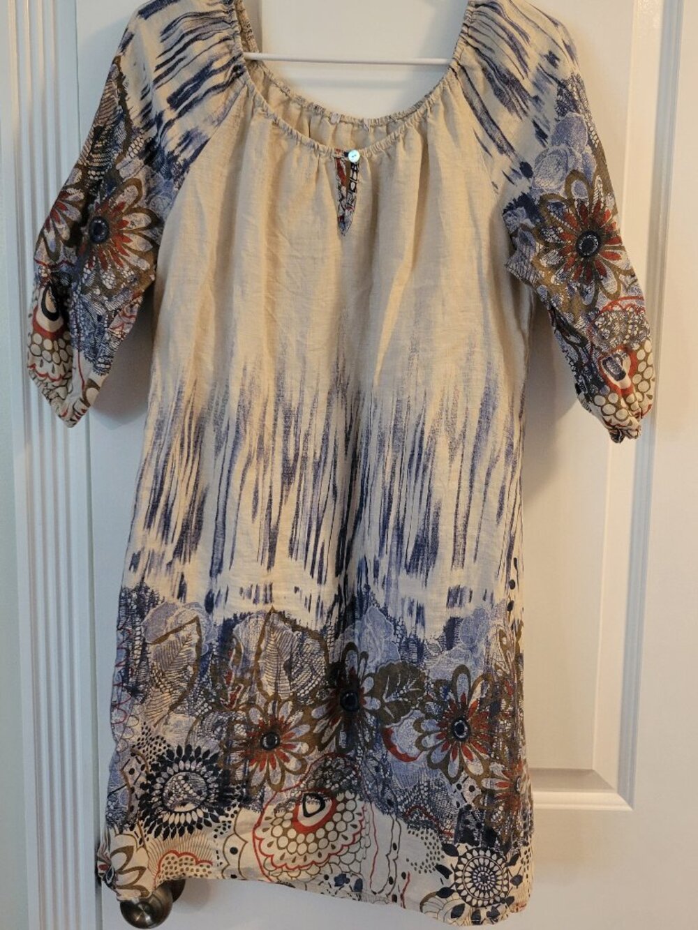 Boho Loose Linen/Cotton Neutral Summer Dress